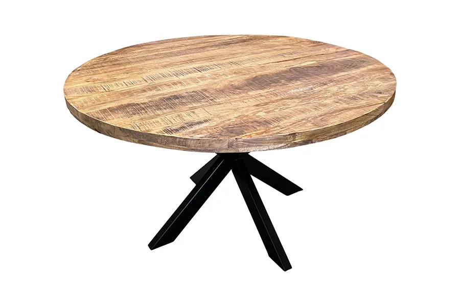 WOONENZO Eettafel rond - mango - 120 cm