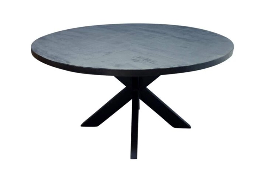 WOONENZO Eettafel rond - zwart - 120 cm
