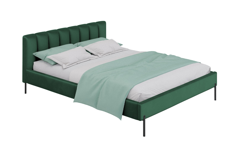 Bed Milaan - groen - velvet (160x200) 2