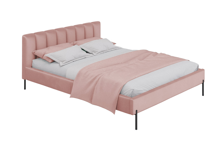 Bed Milaan - roze - velvet (140x200) 2