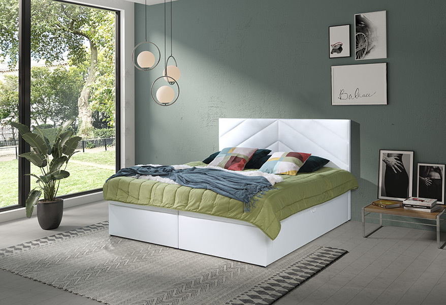 Boxspring Istanbul - wit (180 cm)