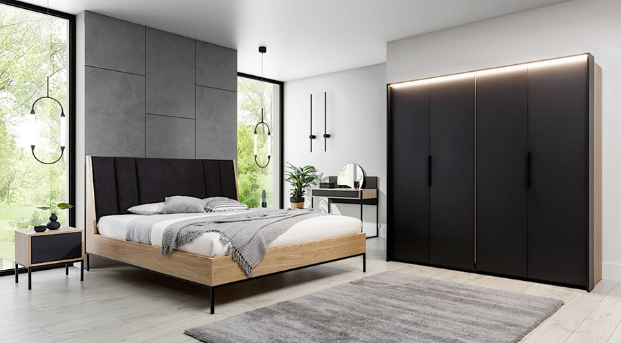 Complete slaapkamer Blackloft (160 cm) 1