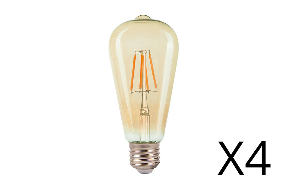 Filament lamp LED 2 - E27 - 8W (per 4)  1