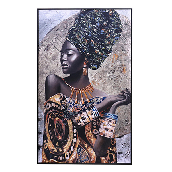 Schilderij Afrikaanse vrouw goud (80x120) 1