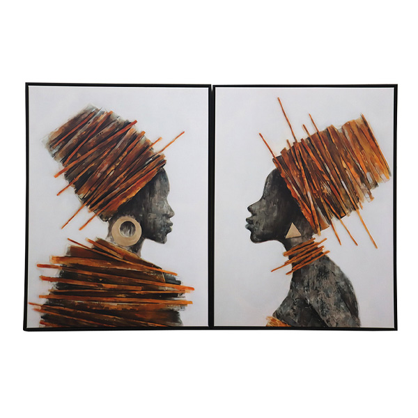 Schilderij Afrikaanse vrouwen set van 2 1