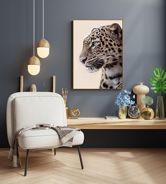Schilderij luipaard - beige 2